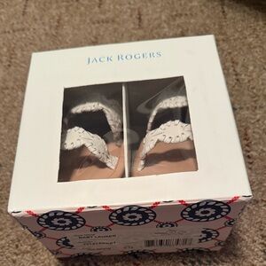 Jack Rogers Baby Lauren White Leather Sandals Size 9-12 Months NIB